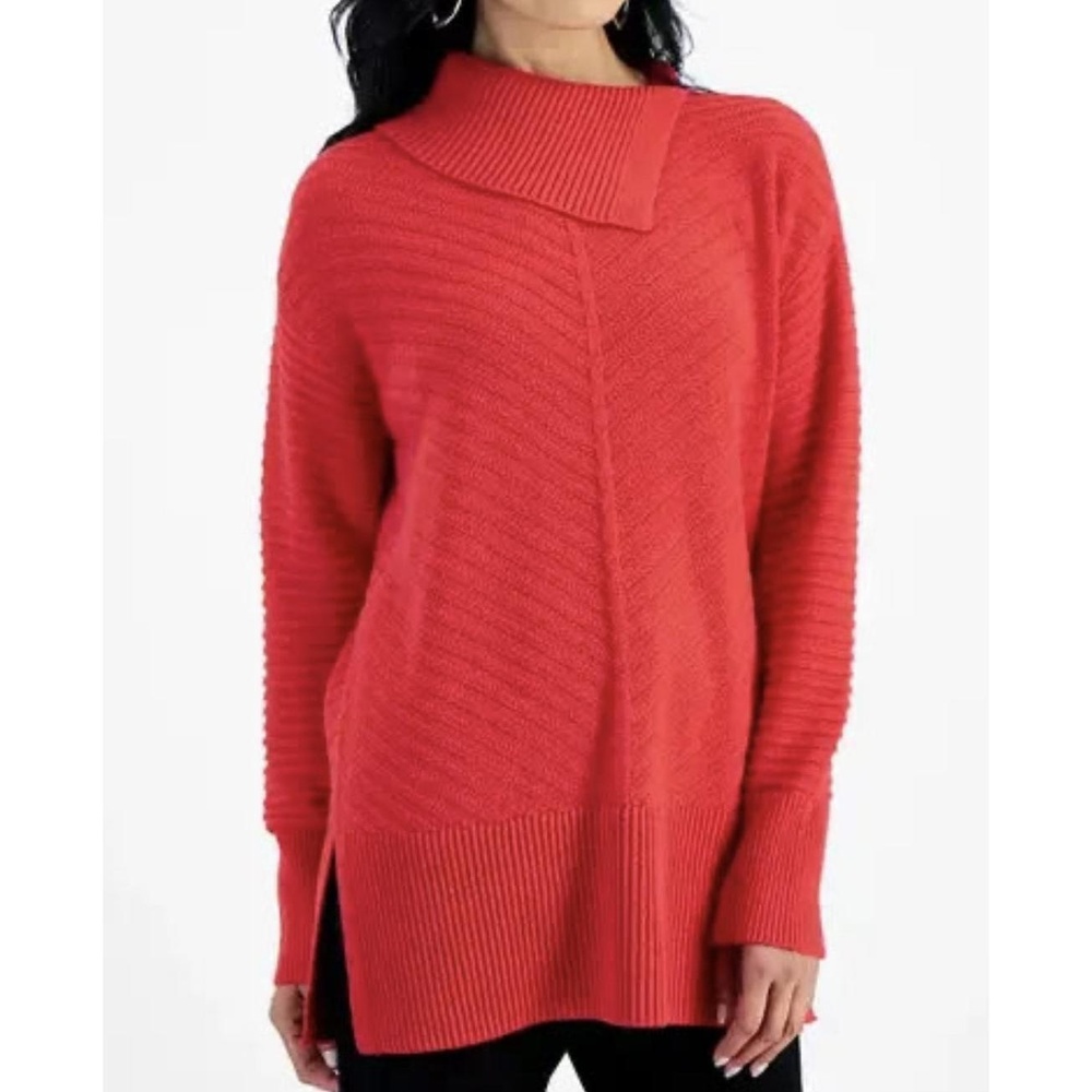 Style & Co. Red Plus Size Envelope Neckline Tunic Sweater Sz 2X NWT